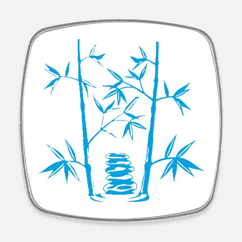 Blue Bamboo - Square fridge magnet - white