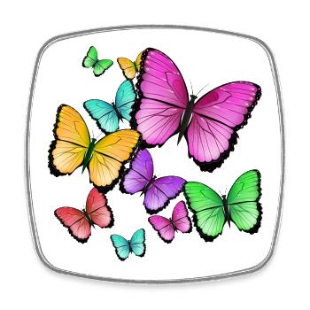 papillons de couleur sauvage - Magnet carré - blanc - Devant