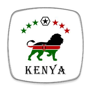 Kenia Löwen Design - Viereckiger Kühlschrankmagnet - Weiß - Vorne