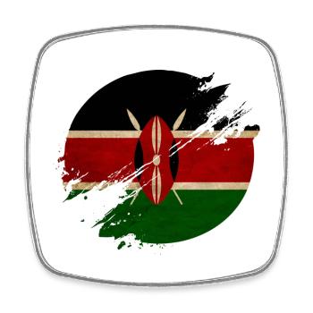Kenia Vintage Kreis - Viereckiger Kühlschrankmagnet - Weiß - Vorne