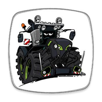 0927 C TRAKTOR SCHWARZ - Viereckiger Kühlschrankmagnet - Weiß - Vorne