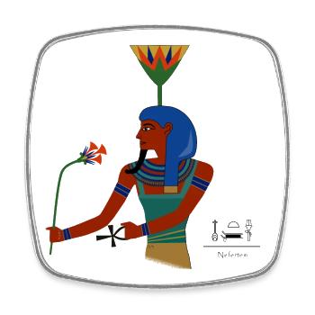 Nefertem I divinité égyptienne antique - Magnet carré - blanc - Devant