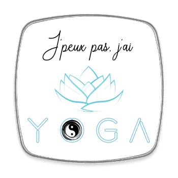 I have YOGA - Square fridge magnet - white - Front