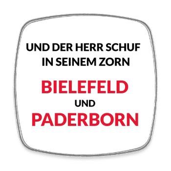 Bielefeld und Paderborn - Viereckiger Kühlschrankmagnet - Weiß - Vorne