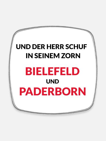 Bielefeld und Paderborn - Viereckiger Kühlschrankmagnet - Weiß