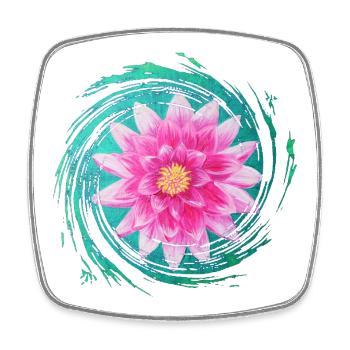 Leuchtender Lotus - Sonja Ariel von Staden - Viereckiger Kühlschrankmagnet - Weiß - Vorne