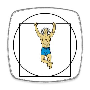 The Vitruvian man in strength (Color) - Square fridge magnet - white - Front