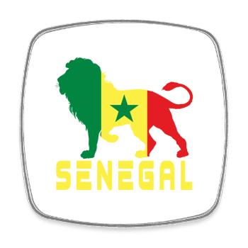 Senegal Löwe - Viereckiger Kühlschrankmagnet - Weiß - Vorne