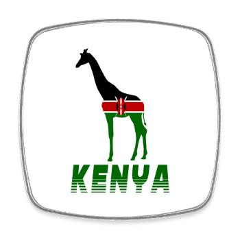 Kenia Giraffe - Viereckiger Kühlschrankmagnet - Weiß - Vorne