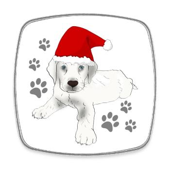 Labrador Weihnachts Motiv - Viereckiger Kühlschrankmagnet - Weiß - Vorne