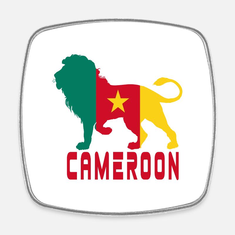 Lion du Cameroun - Magnet carré - blanc