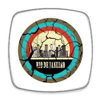 Cercle vintage de Rio de Janeiro - Magnet carré - blanc - Devant