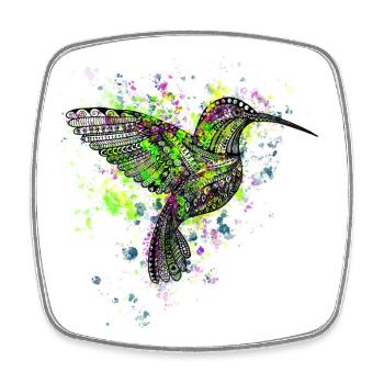 Colibri - Magnet carré - blanc - Devant