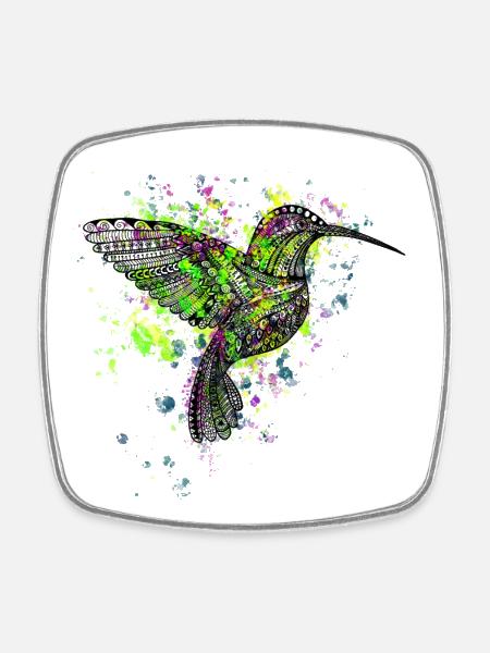 Hummingbird - Square fridge magnet - white
