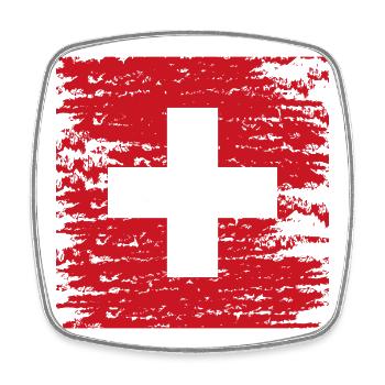 Croix suisse texturée rouge - Viereckiger Kühlschrankmagnet - Weiß - Vorne