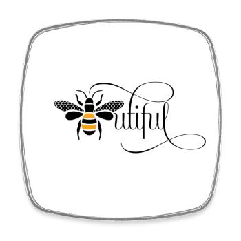 Bee Schön Schönheit Beauty Biene Imker Geschenk - Viereckiger Kühlschrankmagnet - Weiß - Vorne