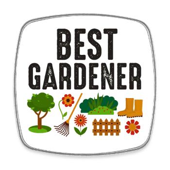 Meilleur jardinier - Magnet carré - blanc - Devant