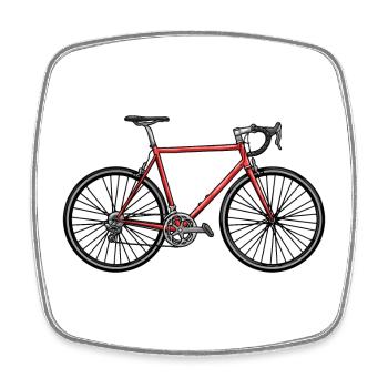 Schnelles Rennrad  - Viereckiger Kühlschrankmagnet - Weiß - Vorne