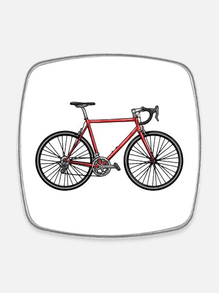 Schnelles Rennrad - Viereckiger Kühlschrankmagnet - Weiß