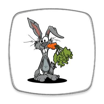 Funny Rabbit Gift - Square fridge magnet - white - Front