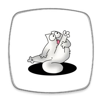 Katze Lustig Katzen Kätzchen Geschenk - Viereckiger Kühlschrankmagnet - Weiß - Vorne