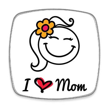 I love mom heart mom mother mothers day saying - Square fridge magnet - white - Front