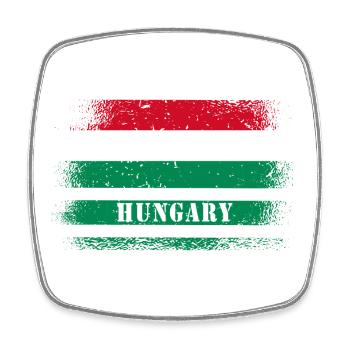 Ungarn Vintage Flagge - Viereckiger Kühlschrankmagnet - Weiß - Vorne