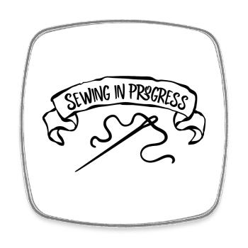 Sewing In Progress - Needle Sewing Hobby Gift - Square fridge magnet - white - Front