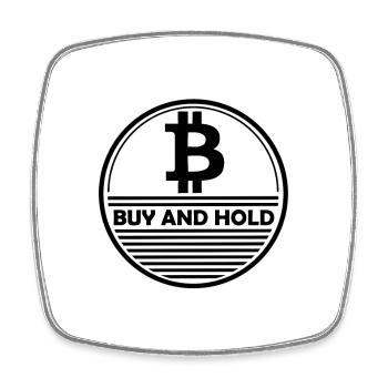 Bitcoin - Square fridge magnet - white - Front