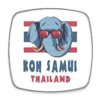 Koh Samui Thailand Design - Viereckiger Kühlschrankmagnet - Weiß - Vorne