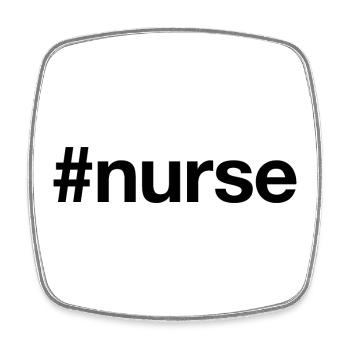 NURSE Hashtag Krankenschwester - Viereckiger Kühlschrankmagnet - Weiß - Vorne