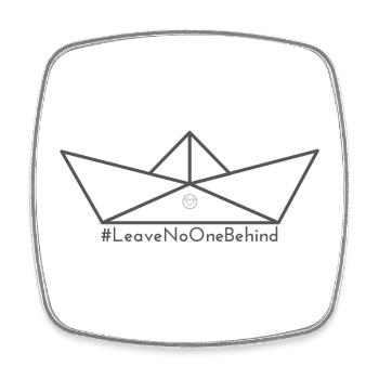 #LeaveNoOneBehind - Square fridge magnet - white - Front