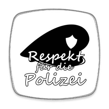 Respect Police Policeman Profession Saying Blue Light - Square fridge magnet - white - Front