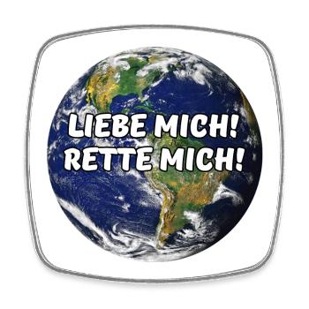 Erde Planet Umweltschutz Klimawandel Spruch - Viereckiger Kühlschrankmagnet - Weiß - Vorne