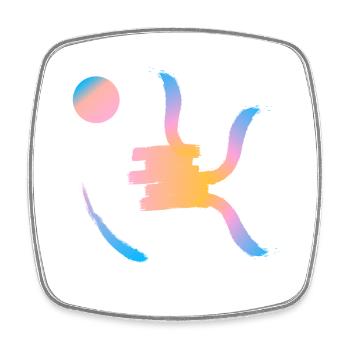 Setting sun on Chinese symbol - Square fridge magnet - white - Front