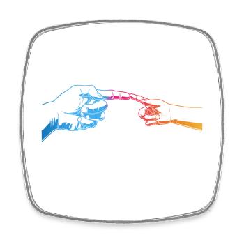 father and daughter - Square fridge magnet - white - Front