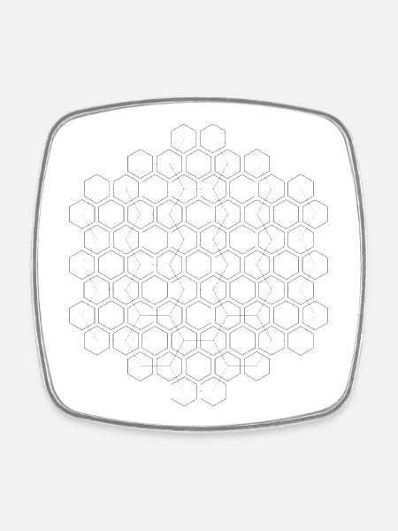 hexagon - Square fridge magnet - white