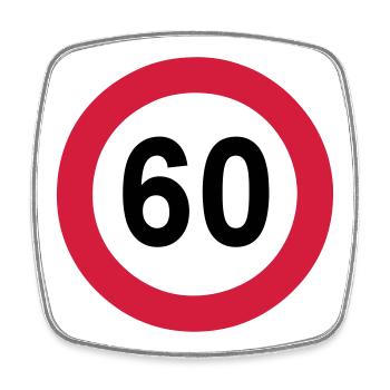 60.Geburtstag , 60 Jahre , Verkehrsschild (25) - Viereckiger Kühlschrankmagnet - Weiß - Vorne