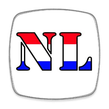 NL, Netherlands ... / + - Square fridge magnet - white - Front