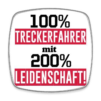 Traktor , Treckerfahrer 200% Leidenschaft ...(25) - Viereckiger Kühlschrankmagnet - Weiß - Vorne