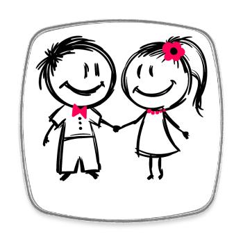 Pärchen Paar Liebe Verliebt Romantik Beziehung - Viereckiger Kühlschrankmagnet - Weiß - Vorne