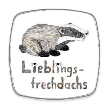 Lieblingsfrechdachs - Süßer Dachs Aquarell - Viereckiger Kühlschrankmagnet - Weiß - Vorne
