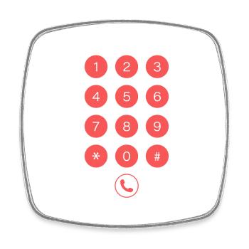 Telefontastatur - Viereckiger Kühlschrankmagnet - Weiß - Vorne