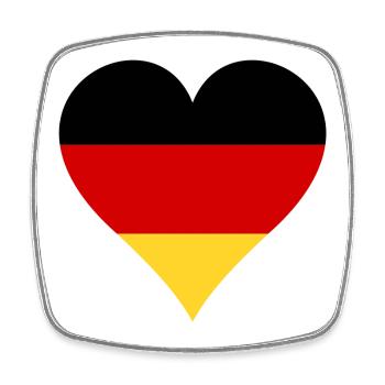 Deutschland Flagge Herz - Viereckiger Kühlschrankmagnet - Weiß - Vorne