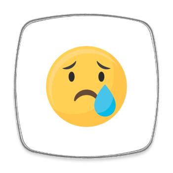 Emoticon Emoji Tear Face - Square fridge magnet - white - Front