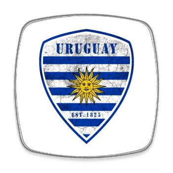 Uruguay Vintage Wappen Design - Viereckiger Kühlschrankmagnet - Weiß - Vorne