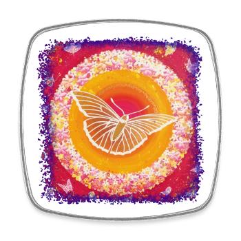 Stargate lightness - Sonja Ariel von Staden - Square fridge magnet - white - Front