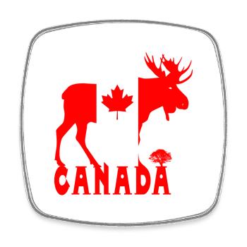 Canada Elch - Magnet carré - blanc - Devant