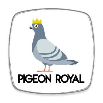 Royal pigeon (black typo) - Square fridge magnet - white - Front