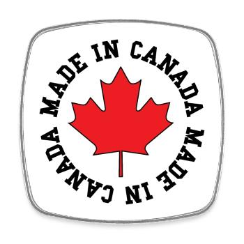 Fabriqué au Canada – Déclaration sur la feuille d’érable - Magnet carré - blanc - Devant